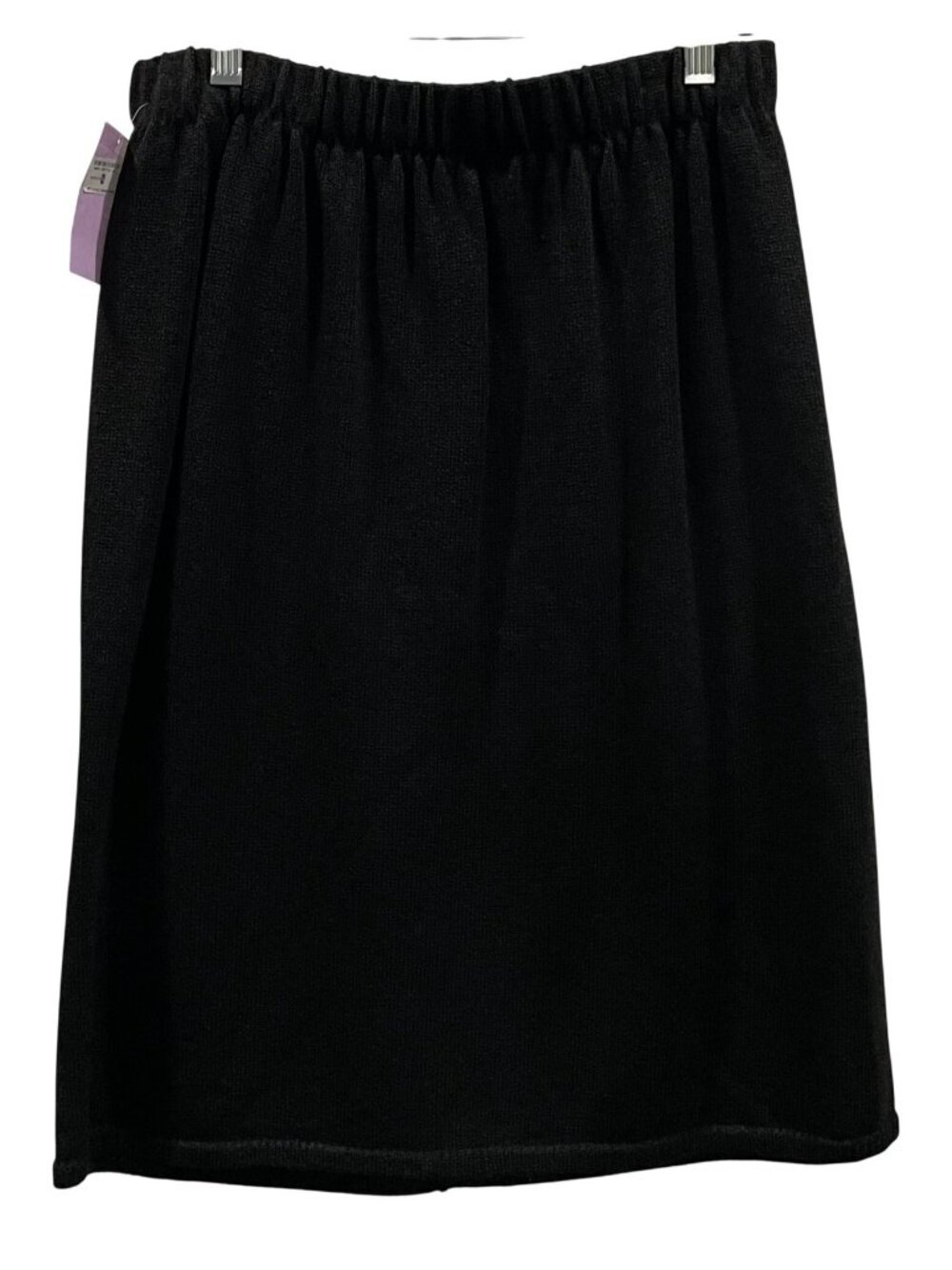Vintage 80s San Remo A Line Knit Skirt PL Black USA Capsule Retro Cozy Career